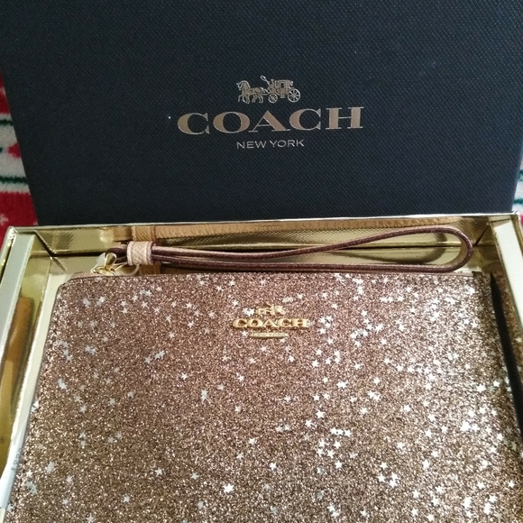 🆕 COACH WRISTLET GOLD START GLITTER - Picture 2 of 12